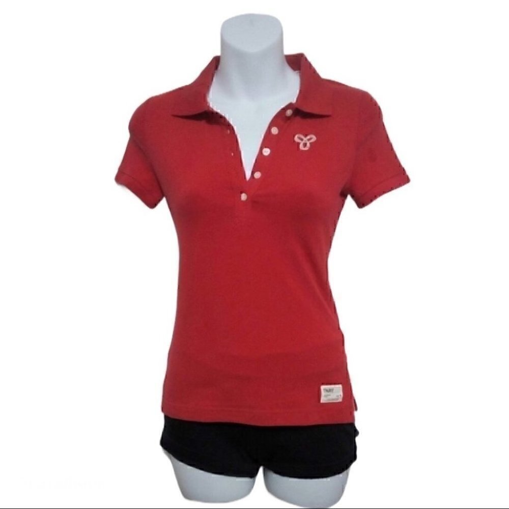 TNA  Aritzia Red Polo Shirt